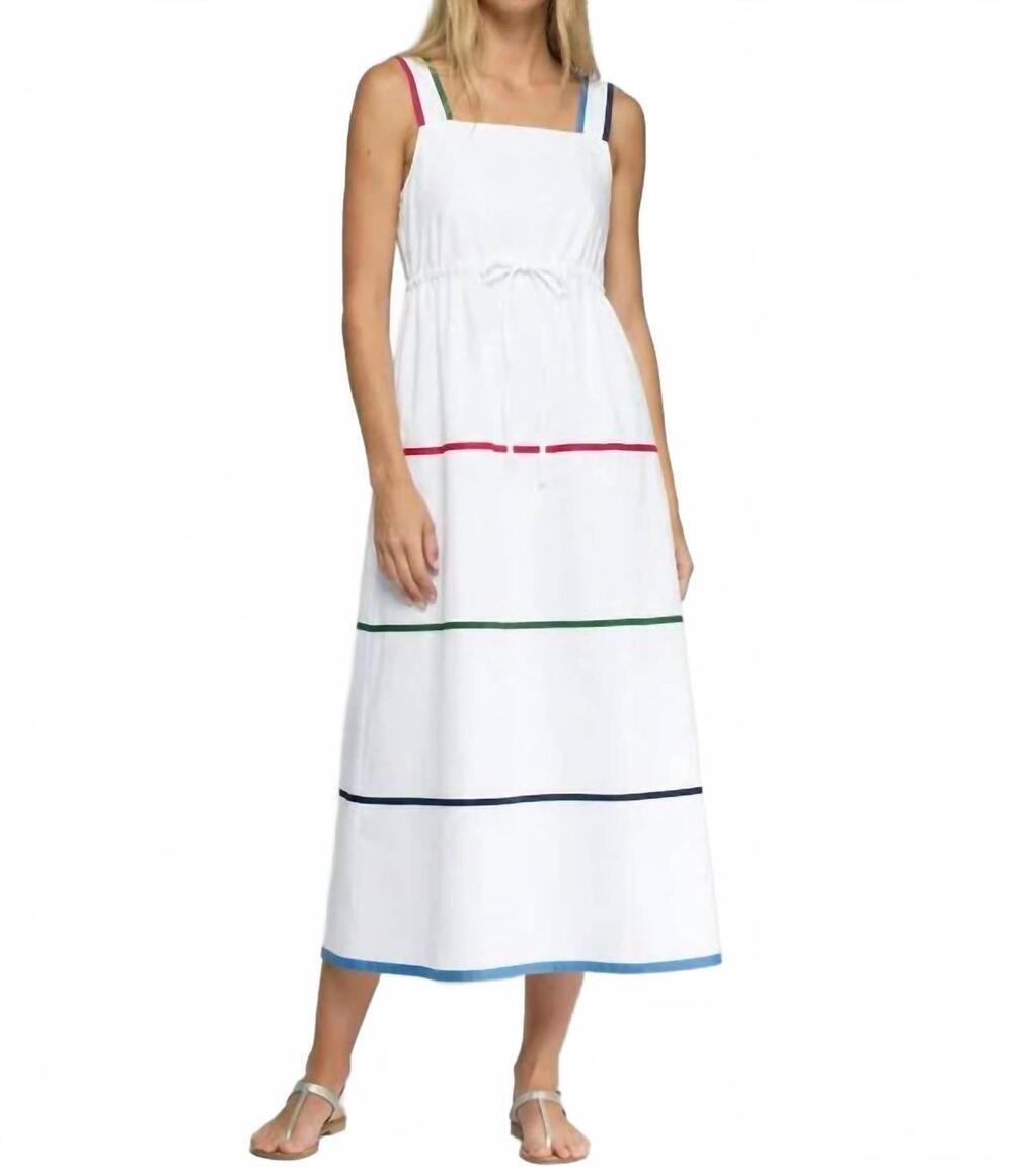 NEW VILAGALLO women's poplin dress in white and colored stripes